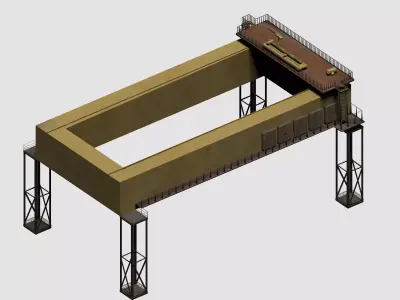 Nuclear Polar Crane Low-poly 3D model