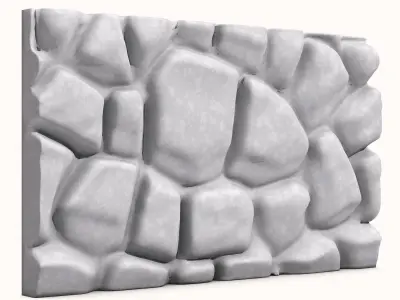 Bleached Stone Cobble Wall Asset 3D model