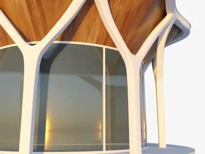 Parametric cylindir building 3D model