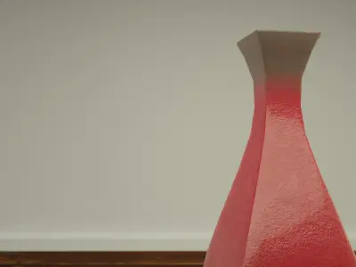 Decorative Cube Marble Vase Low-poly 3D model