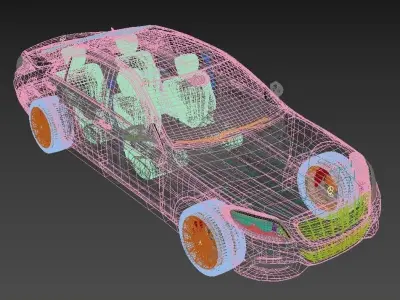 Mersedes W222 Low-poly 3D model