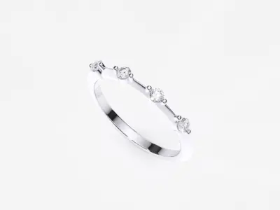 ZDR0191 ring with diamonds gold 3D print model