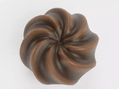 Chocolate Candy V6 - Twisted Chocolate Swirl Form 3D model