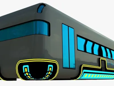 Hover bus Low-poly 3D model