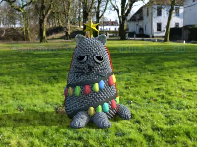 CHRISTMASS TREE CROCHET CAT 3D print model