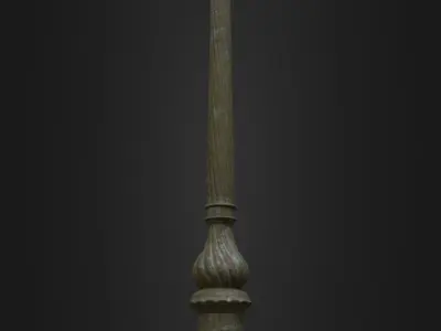 Old Worn Street Light Lamp post 08 Low-poly 3D model