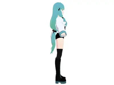 Half Alien Vtuber Low-poly 3D model