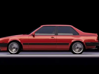 80s generic 2 door car Low-poly 3D model