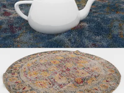 Round Rug Set 114 3D model
