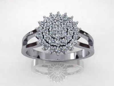 Flower Loose Stone Wedding Ring 3D print model