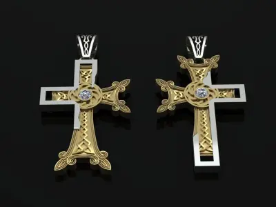 Armenian Cross Pendant  3D print model
