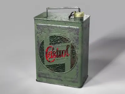  Vintage Castrol Petrol Gas Fuel Can Low-poly 3D model
