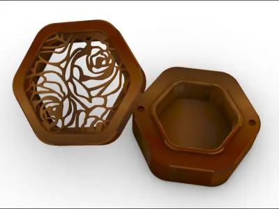 Ring box with two different decor 3D model