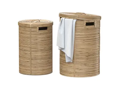 Laundry baskets Chaka Nature rattan 3D model