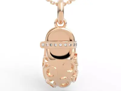 Baby Shoe Charm Necklace  3D print model