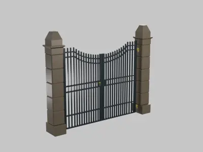 Exterior Gate Low-poly 3D model