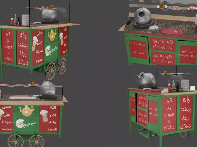 Car selling Egyptian beans 3d model 3D model