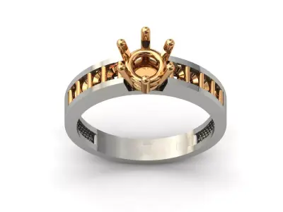 Solitaire Engagement Ring Diamond Women Ring Stone 3D print STL 3D print model