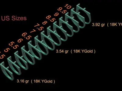 alphabet ring letter F 3D print model