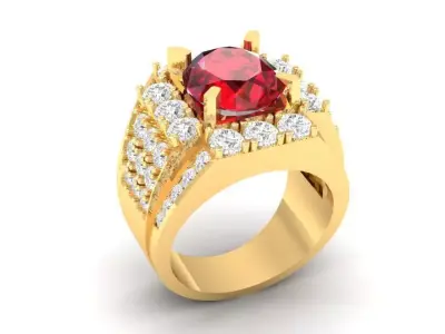 Luxury Statement Gemstone Diamond Men Ring  155 3D print model