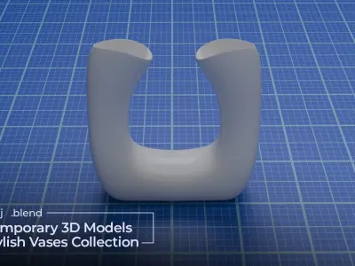 Contemporary 3D Models for Stylish Vases Collection Low-poly 3D model