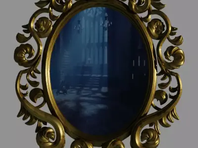 Old vintage mirror Free 3D model