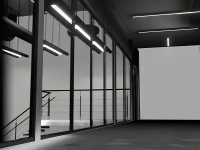 WAREHOUSE car studio interior 3D 3D model