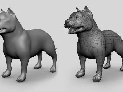 PitBull BaseMesh Low-poly 3D model