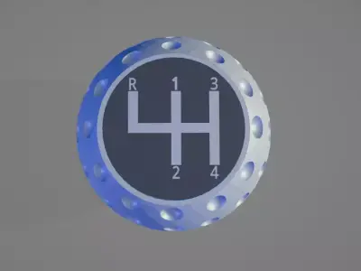 3D Printable Golfball-Style Gear Knob - 4-Speed Edition 3D print model