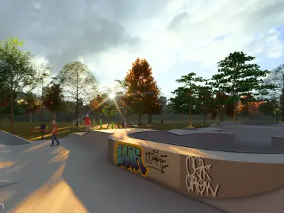 Skatepark Low-poly 3D model