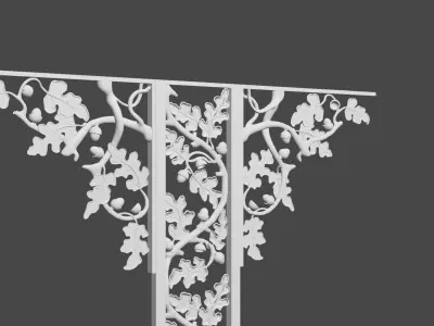 Wrought Iron Railing 3D model