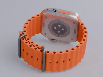 Apple Watch Ultra  2 Orange Ocean Band 3D model
