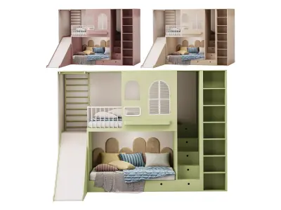 Childrens bunk bed 34 3D model