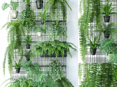 Wall Grid Plant Pot  3D Model Collection