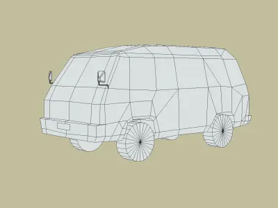 Mitsubishi Delica Wagon 1982 Low-poly 3D model