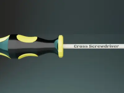 Cross Screwdriver Low-poly 3D model