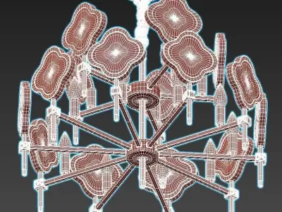 elvira chandelier made of brass and glass 3D model