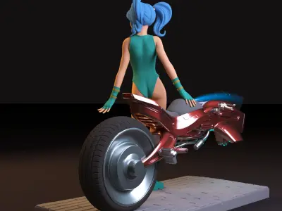 sci-fi racing girl 3D print model