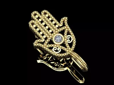 Hamsa pendant 3D model 3D print model