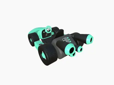Cartoon Kart C10 Aqua - Vehicle Racing Design Low-poly 3D model