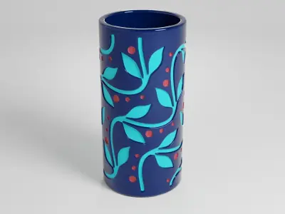 Floral ornamental elegant Vase pen pencil Holder Decoration V2 3D print model