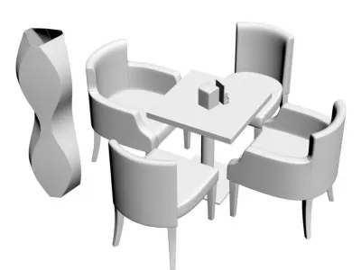 Textile armchairs set  3D model