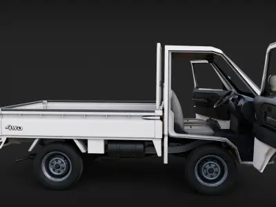 Dihatsu hijet pickup kei truck Low-poly 3D model