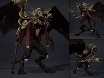 Ghost Mage ArmWing Low-poly 3D model