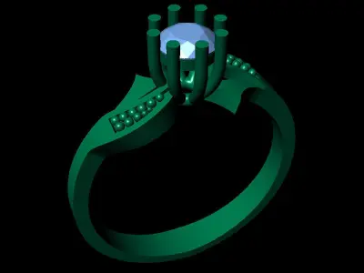 Women Ring 89 Stylish Diamond Solitaire Engagement lady ring Free 3D print model
