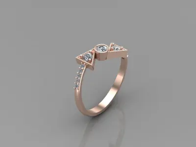 Solitaire Ring Version 1 SR45 3D model