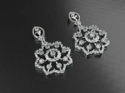 Beautiful Earrings 01 3D print model