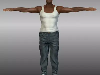 Orpheus Afro Man Low-poly 3D model