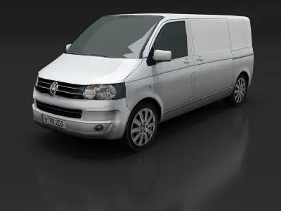 Volkswagen Transporter T5 Van Low-poly 3D model