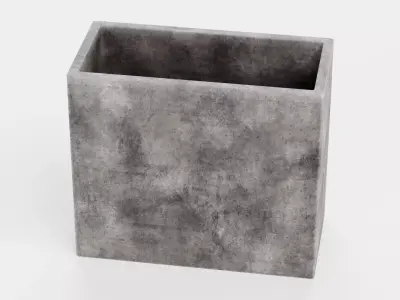 -Concrete Flower Pot V11- 3D model